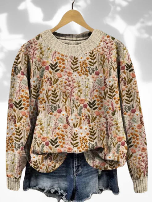 Anastasia - Comfortable floral sweater