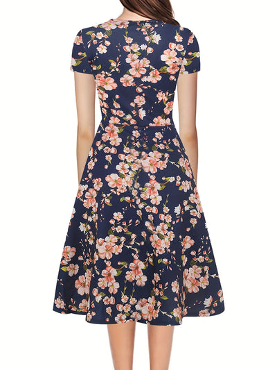 Denise - A line floral midi dress