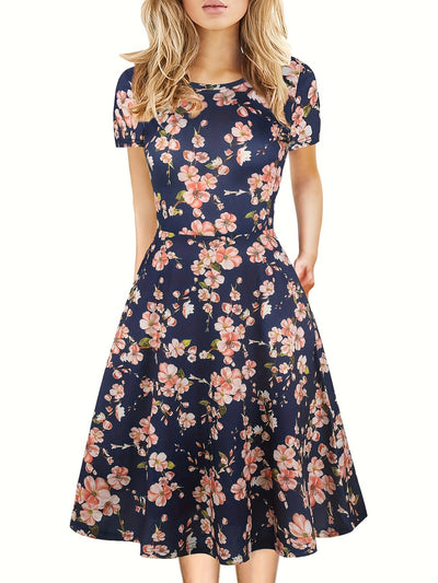 Denise - A line floral midi dress