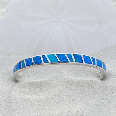 Blue and silver opal bracelet