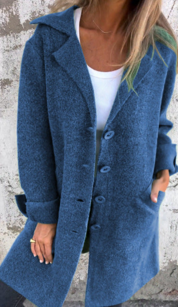 Dow - Casual long coat with lapel for fall