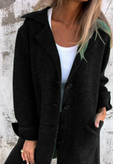 Dow - Casual long coat with lapel for fall