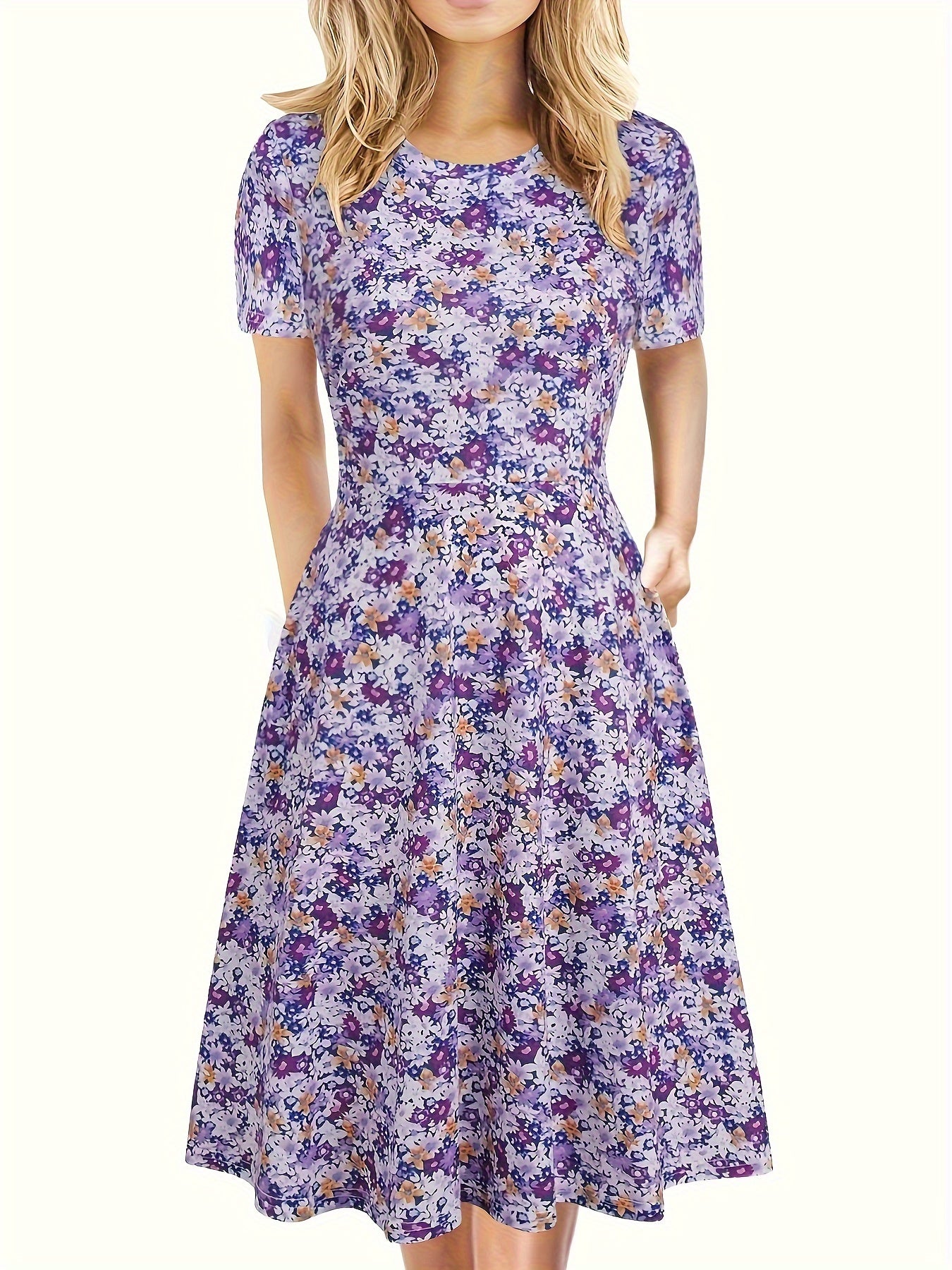 Denise - A line floral midi dress