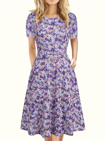 Denise - A line floral midi dress