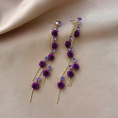 Rose cascade earrings