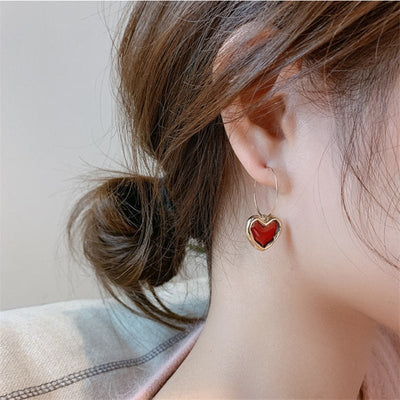 Little red hearts earrings