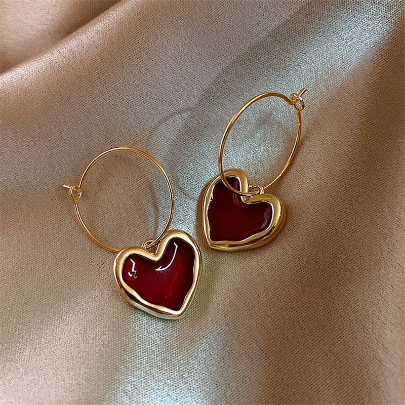 Little red hearts earrings