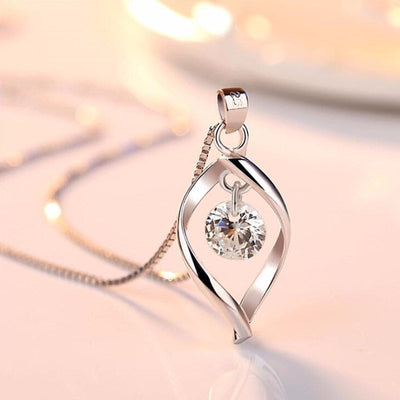 Silver zirconia crystal pendant