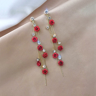 Rose cascade earrings