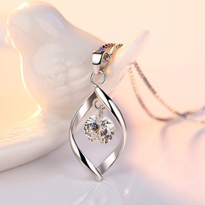 Silver zirconia crystal pendant