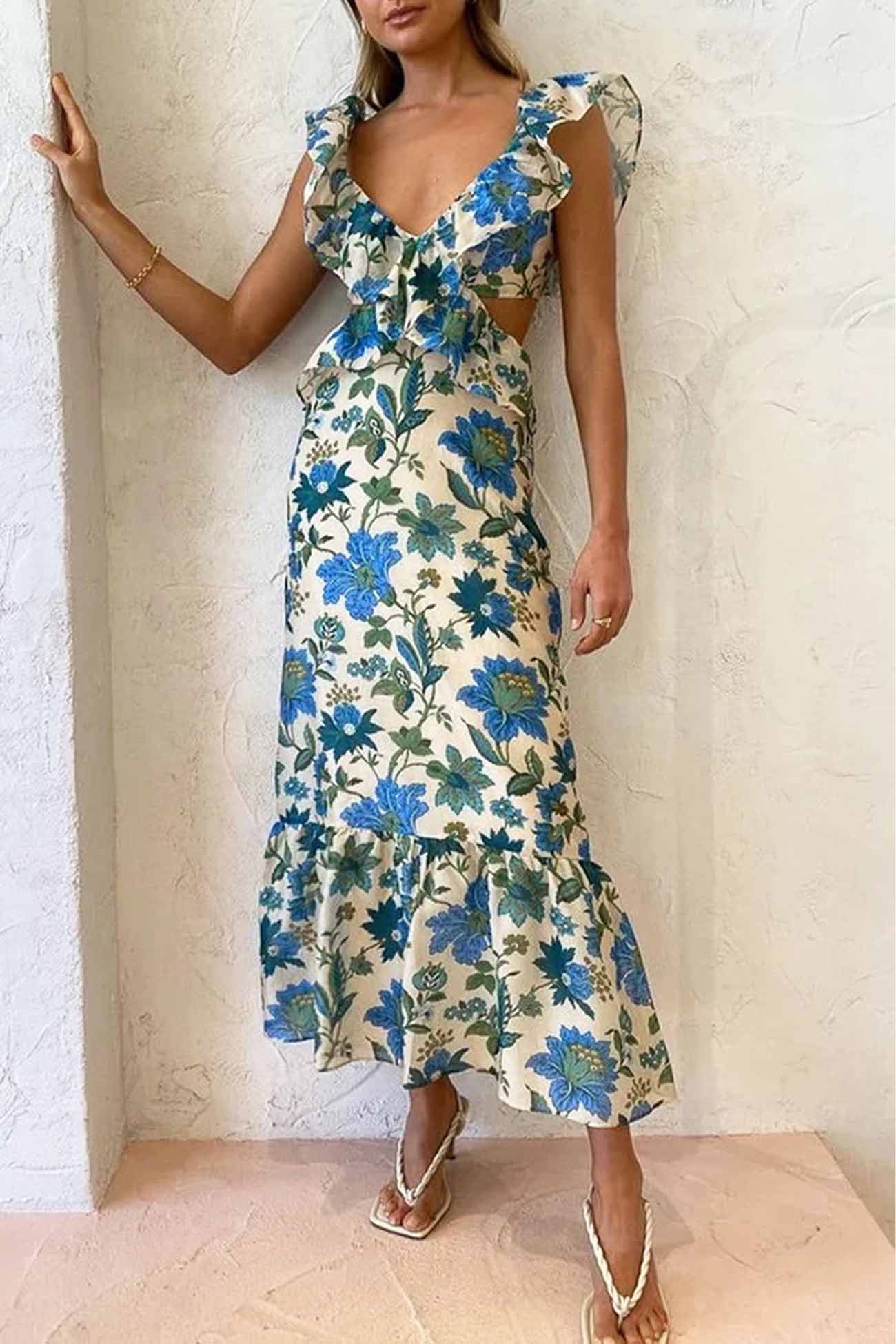 Emma - Floral Ruffle Dress