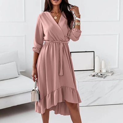 Clarissa - Elegant dames v neck maxi dress