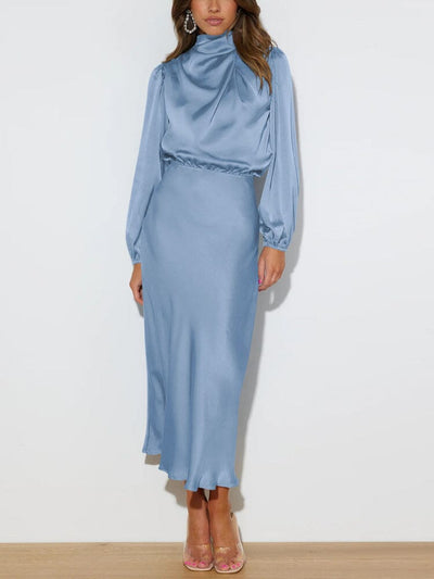 ALESSIA™ | Elegant Silk Dress with Long Sleeves