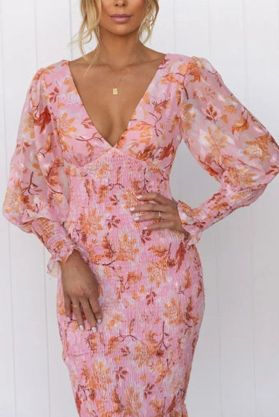 Brooke - Floral print midi dress