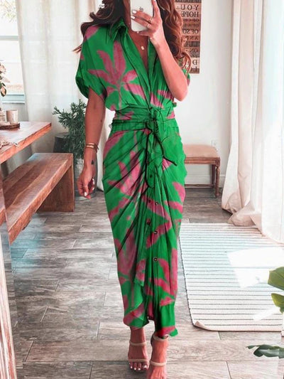 Mallory - Tie up maxi dress