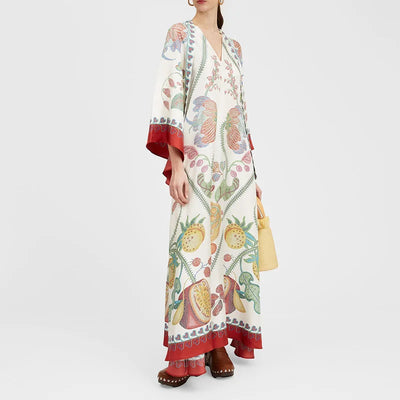 Suzanne - Elegant maxi dress with floral print