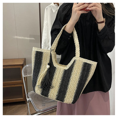 Hallie - Leisure Straw Woven Carrier Bag