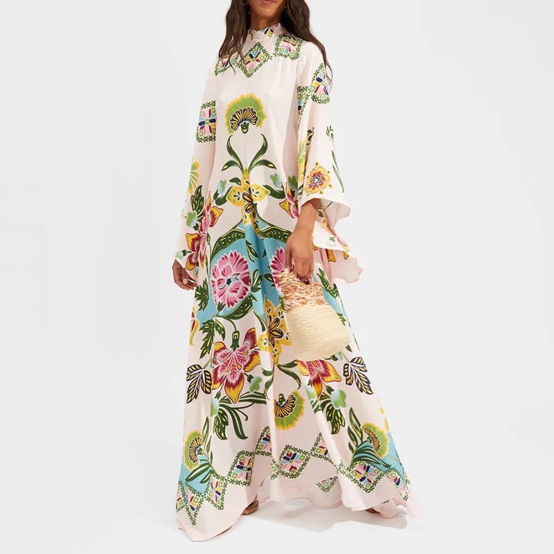 Suzanne - Elegant maxi dress with floral print