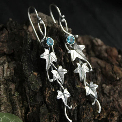 Vintage leaf elf earrings