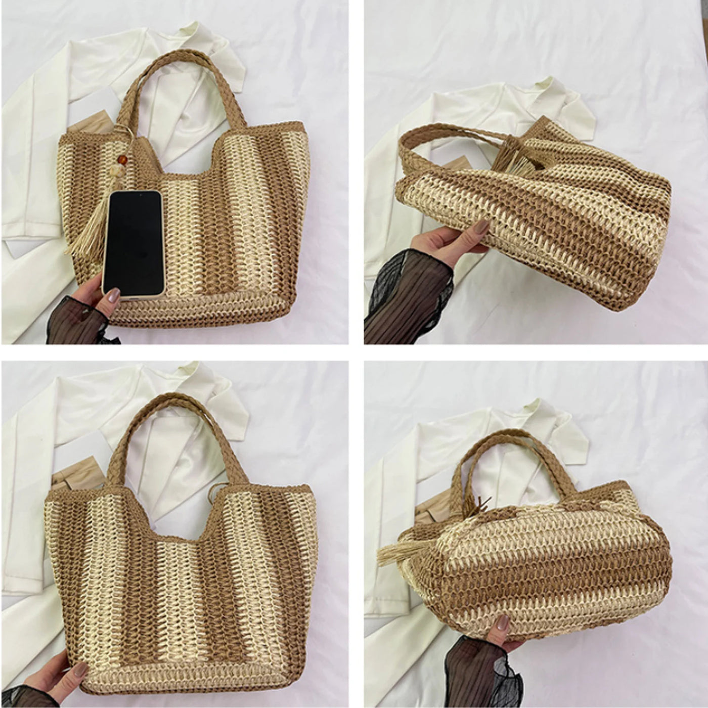 Hallie - Leisure Straw Woven Carrier Bag