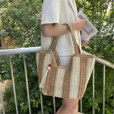 Hallie - Leisure Straw Woven Carrier Bag