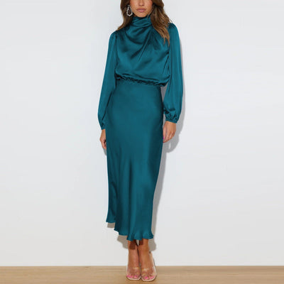 ALESSIA™ | Elegant Silk Dress with Long Sleeves