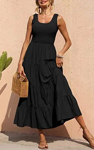 Melisa - U neck pleated maxi dress