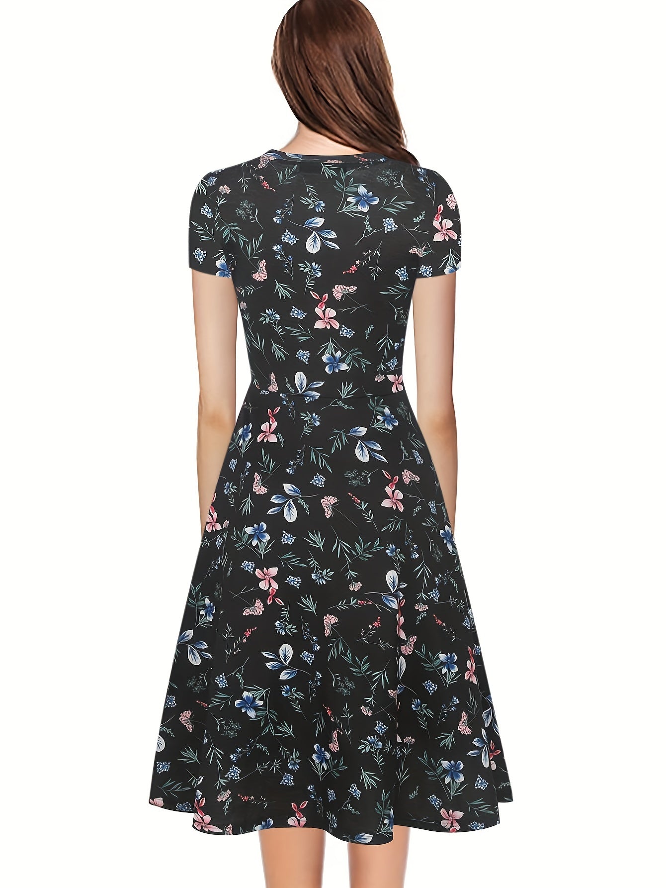 Denise - A line floral midi dress