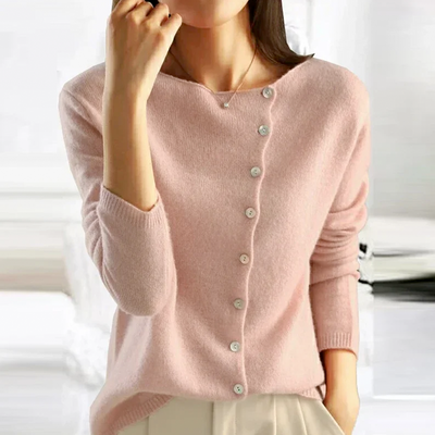 Cassia - Cozy button down relaxed knit top