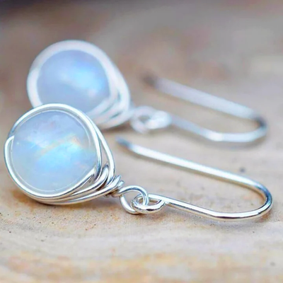 Vintage moonstone drop earrings