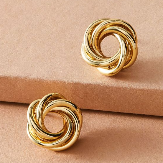 Vintage golden spiral earrings